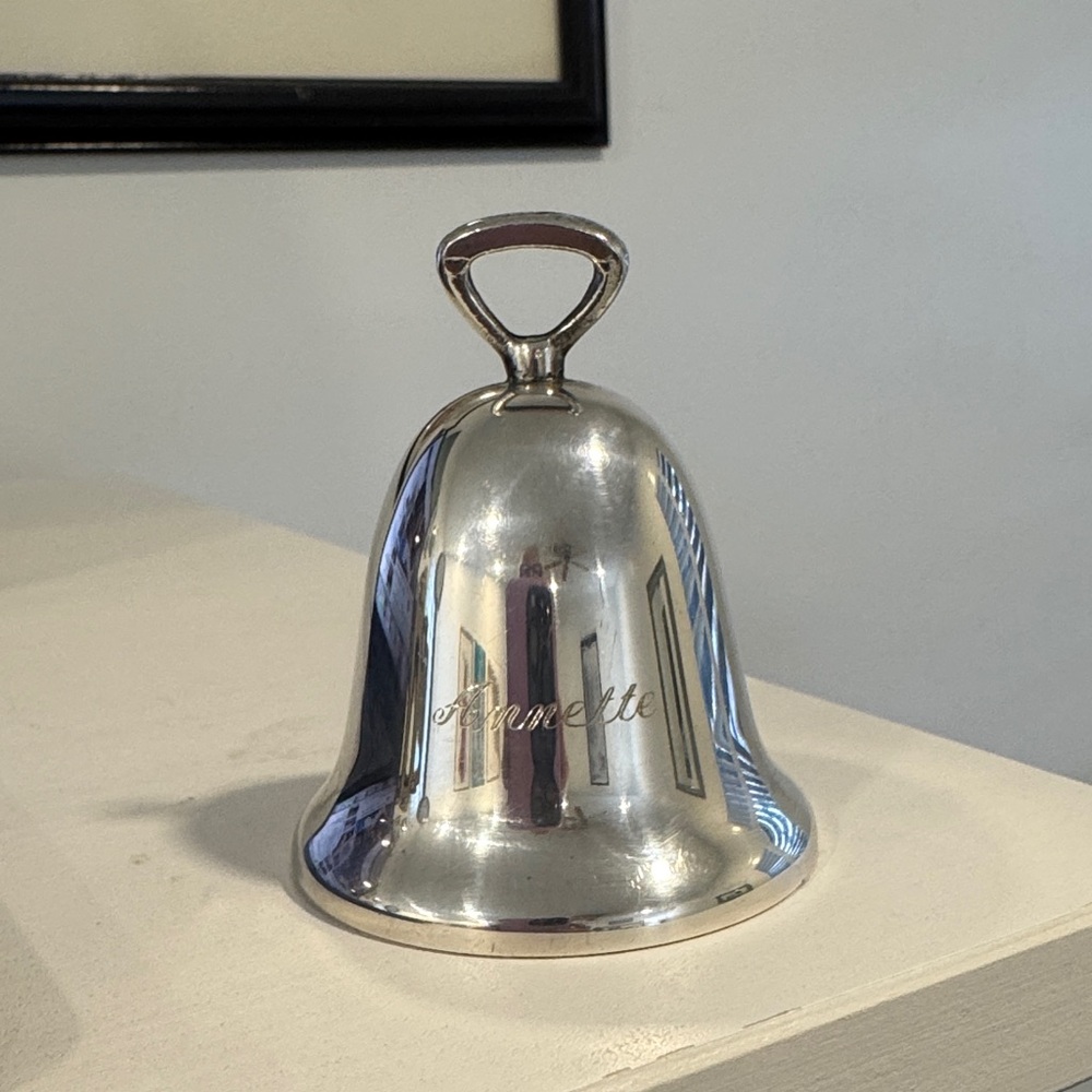 Reed and Barton Vintage Engraved Silver-Plated Bell Engraved Annette 12-25-83